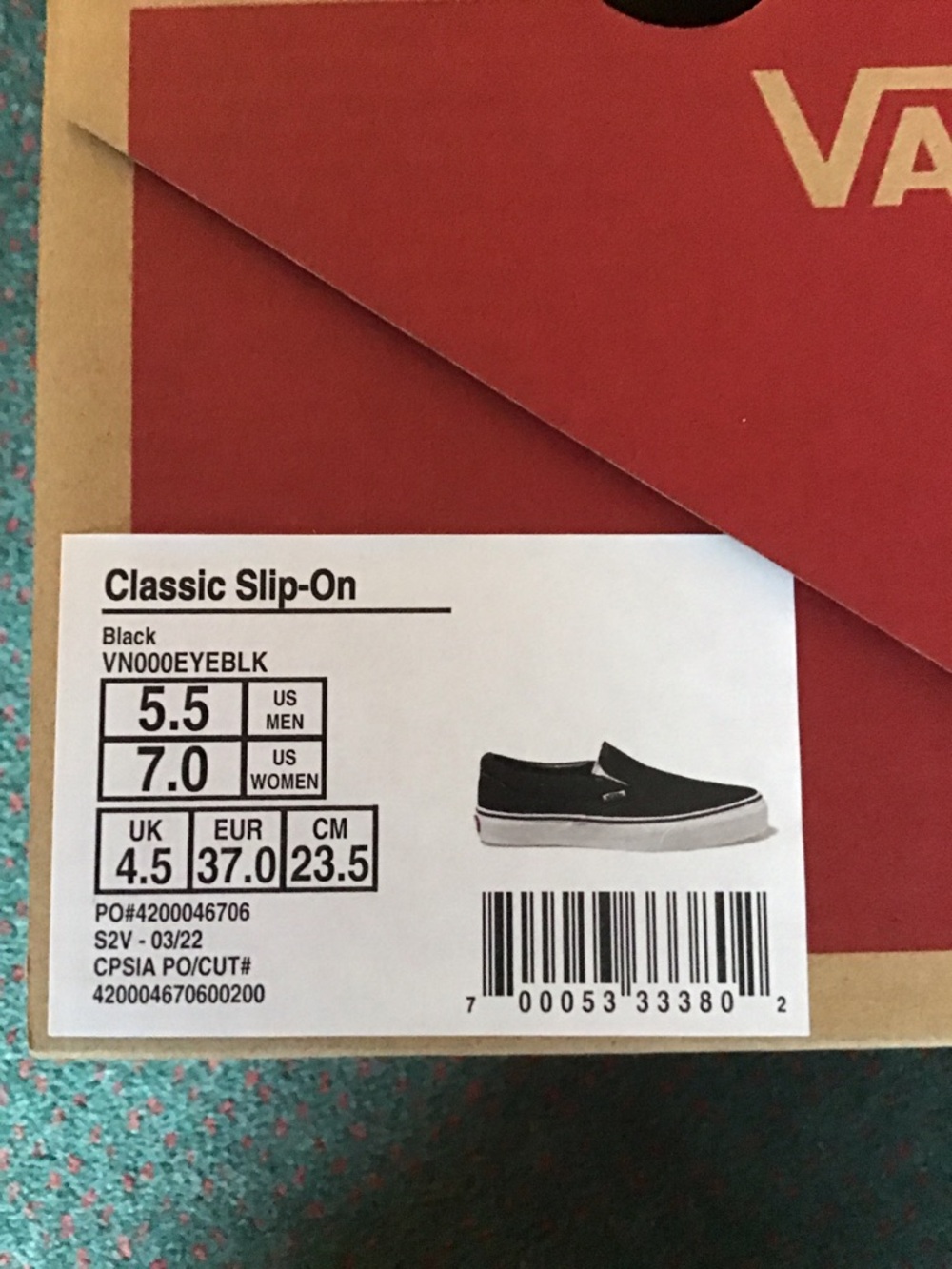 Vans Black & White Slip-On Canvas Sneakers - Picture 4 of 4